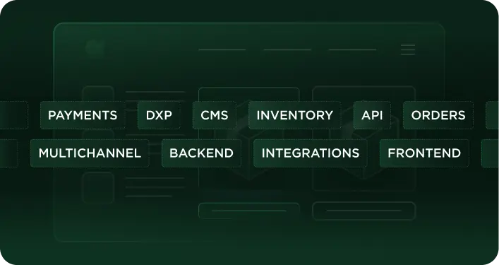 Picture a rich green backdrop, ShipMonk.com’s spirit alive in crisp labels—Payments, Orders, API and more—floating like well-placed recipe cards above subtle interface sketches. via ShipMonk.com