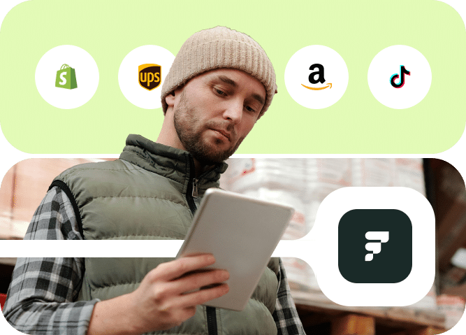 Picture this: In the heart of a vibrant warehouse, a spirited fellow sporting a cozy beanie and vest is deep in contemplation over his trusty tablet. Above him, an intricate network of icons—Shopify, UPS, Amazon, and TikTok—connect through sleek digital lines, illustrating the seamless integration that ShipMonk.com offers. Its like watching a perfectly orchestrated symphony where every note resonates with precision. These harmonious collaborations within ShipMonks dynamic third-party logistics hub showcase how effortlessly technology can come together to create something truly remarkable. It’s all about keeping things running smoothly and efficiently—and having a little fun while were at it!. via ShipMonk.com