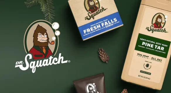 Imagine a refreshing tableau: Dr. Squatch’s artisanal soap and body wash lined up on a lush green surface, artfully sprinkled with natural pinecones—a nod to the outdoorsy spirit of the brand. Front and center, their bearded, pipe-smoking mascot adds a friendly touch by the main navigation. At ShipMonk.com, we understand that presenting products with care and creativity doesnt just look good—it strengthens your brands story every step of the way. After all, great fulfillment begins with thoughtful presentation!. via ShipMonk.com