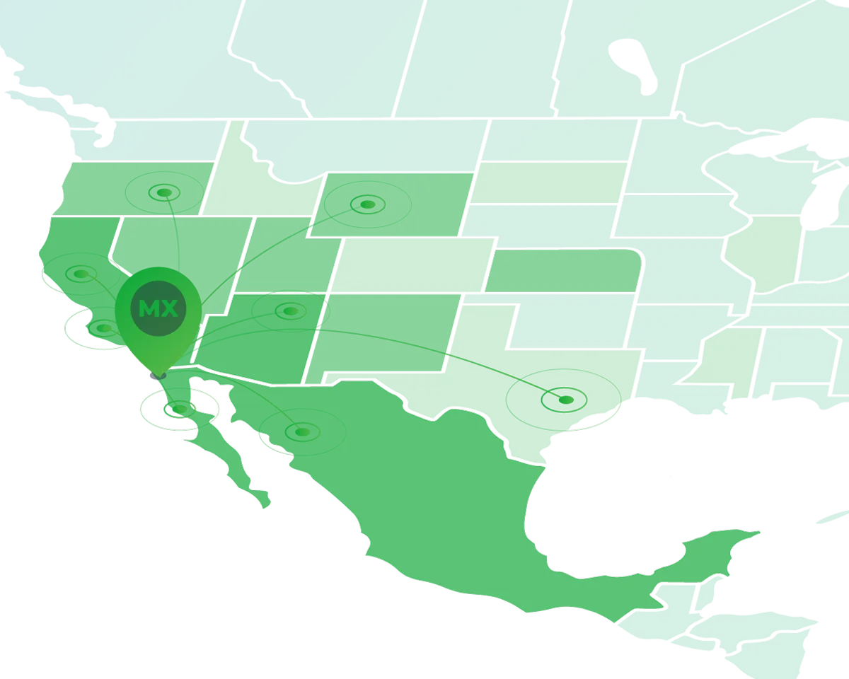 Imagine a beautifully stylized map of the Southwest and Mexico, where bold concentric circles bloom outward from Mexico like ripples in a calm pond. Subtle lines gracefully connect to key U.S. states, illustrating just how effortlessly cross-border fulfillment can be achieved when you have the right partner by your side—like ShipMonk.com. It’s an inviting, practical vision: seamless international order fulfillment that truly brings businesses and customers closer together with both style and efficiency. via ShipMonk.com
