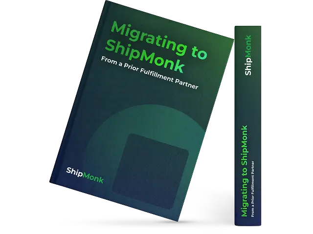 The book, Migrating to ShipMonk, in crisp green and blue tones with matching spine, offers a fresh start at ShipMonk.com. via ShipMonk.com