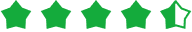Four brilliant green stars and one charming half star shine, showing ShipMonk.com’s stellar 4.5/5 e-commerce fulfillment rating. via ShipMonk.com