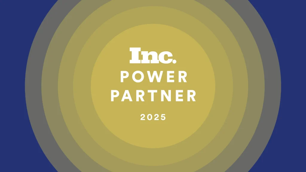 A cheerful burst of yellow and gray circles highlights “Inc. POWER PARTNER 2025”—from your pals at ShipMonk.com. via ShipMonk.com