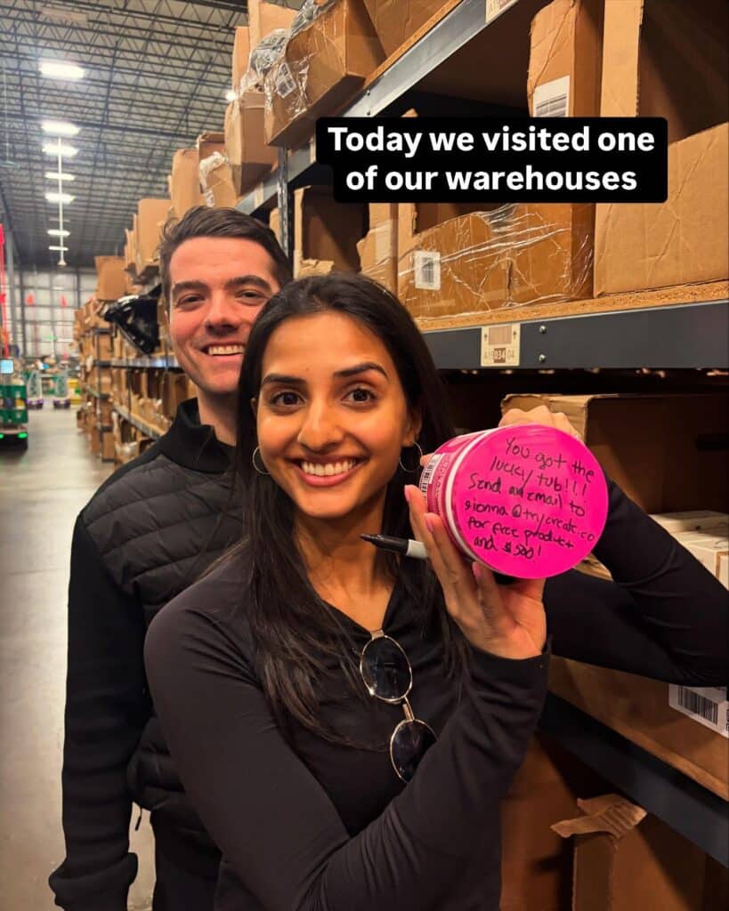 With ShipMonk.com, kindness is always in stock! Here, a smiling duo shares joy (and $30) in our bustling fulfillment aisles. via ShipMonk.com